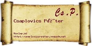 Csaplovics Péter névjegykártya